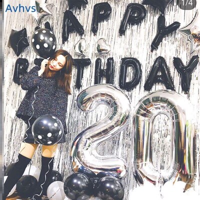 Birthday number balloon party decoration room letter set气球