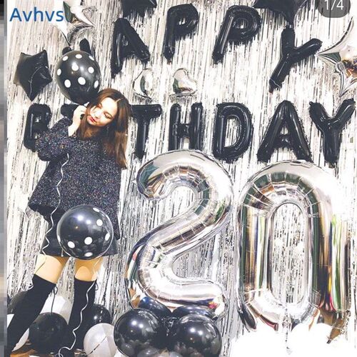Birthday number balloon party decoration room letter set气球