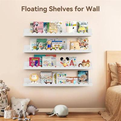 24 Metal Nursery Wall Shelves 4-Pack, Kids Room, Bedroom, Ba