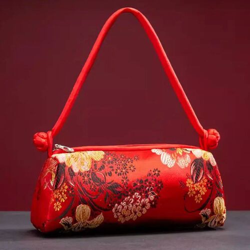 New Silk Embroidered Women Bag 2024 Fashion Matching Bride W