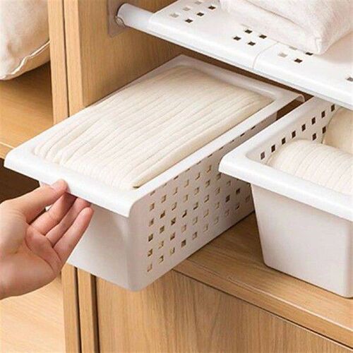 Storage Basket For Expandable Rod Under Sink Organizer PP