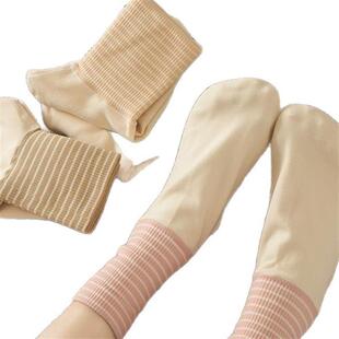 Womens mid-calf stockings, with stripes, no pilling