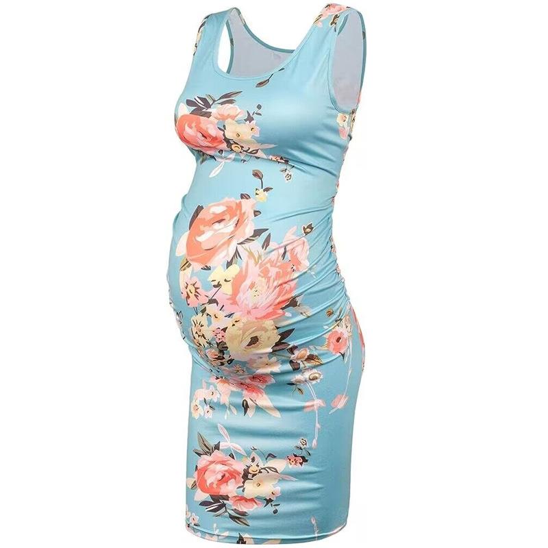 New maternity vest dress summer dresses printed short skirt图片