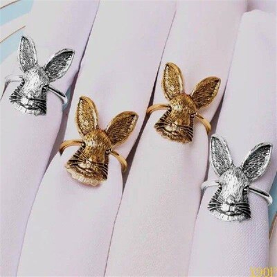 X90F Set of 6 Alloy Material Napkin Buckles Tissue Rings