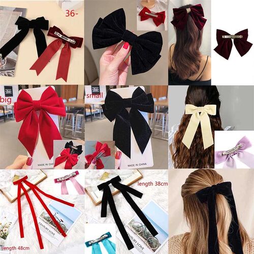 Haimeikang Bow Hair Clip Black Velvet Hair Bows Hairpins Wom