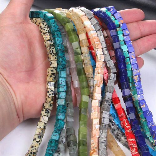 Lapis Lazuli 4/6/8mm Cube Square Beads Natural Stone Agates