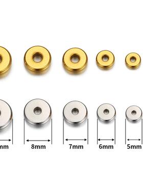 20/50PCs 304 Stainless Steel Flat Round Spacer Beads Separat