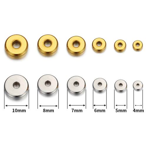 20/50PCs 304 Stainless Steel Flat Round Spacer Beads Separat
