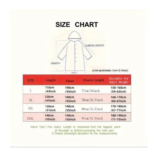 Black Fashion Adult Waterproof Long Raincoat Women Men Rain