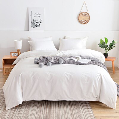 cotton solid fitted sheet bedsheet sets duvet blanket cover