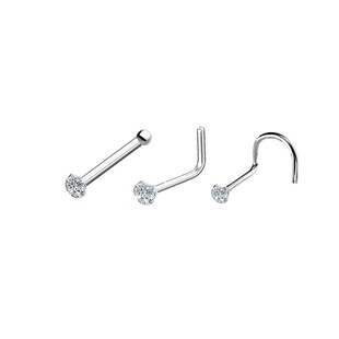 nose zircon piercing single ring puncture nail Nose
