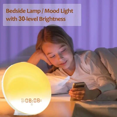 Sunrise Alarm Clock Wake Up Light Clock Sunrise/Sunset Simul