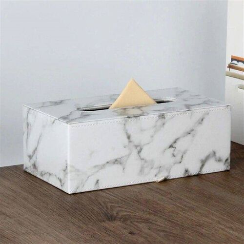 PU Tissue Box Cover Facial Tissues Holder Marble Pattern