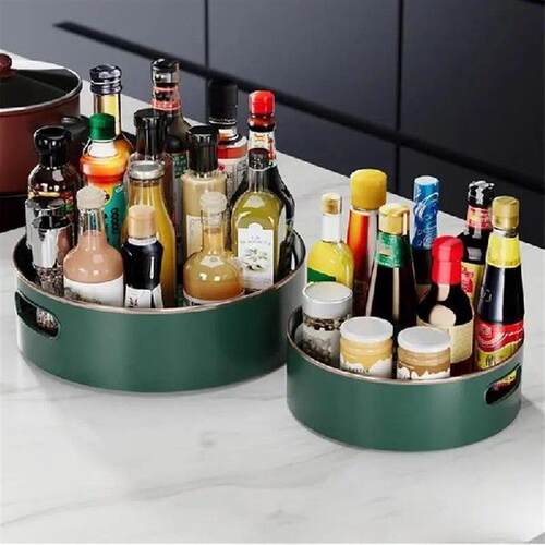 360 Degree Rotating Cabinet Organizer Kitchen Bathroom