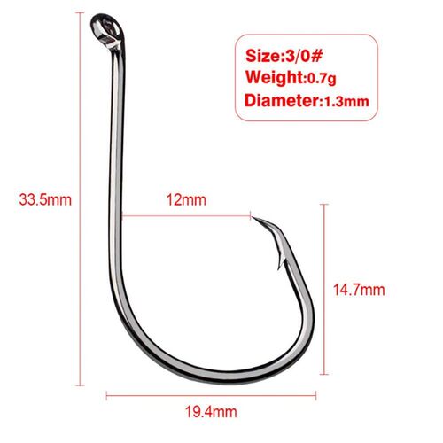 10pcs/lot Barbed High Carbon Fishing Hook 1/0#-5/0# Single H