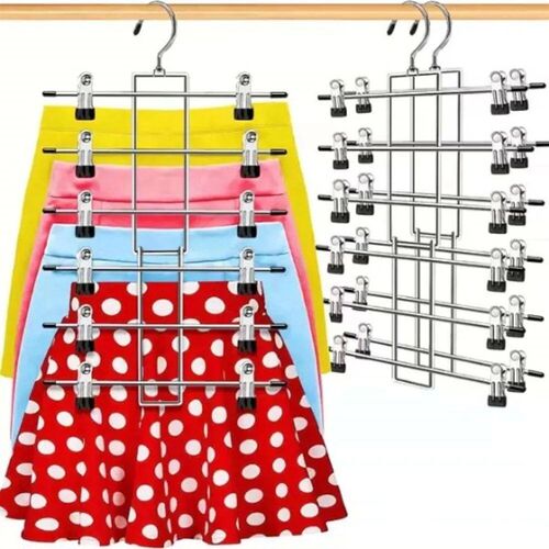6 Layer Clothes Hangers Multilayer Skirt Trouser Hanger for