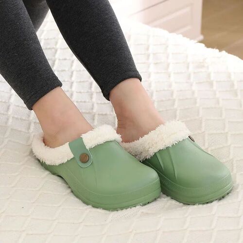 Bebealy Women Slippers Clogs Fur Women Shoes House Garden Sh
