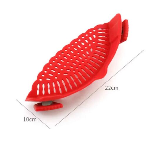 Universal Silicone Clip on Pan Pot Strainer Anti Spill Pasta
