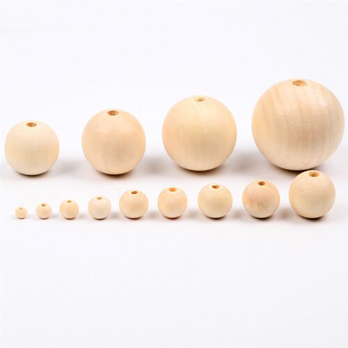 DIY 4-50mm Natural Wood Beads Round Spacer Wooden Pearl Lead