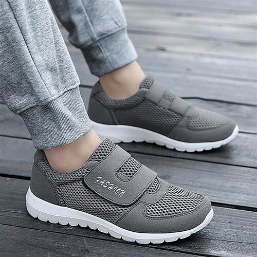 Mens Vulcanized Shoes 2023 New Hook Loop Solid Color Fly Wo