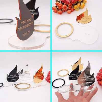 Personalized Acrylic Candle Holders Votive Prayer Tray Black