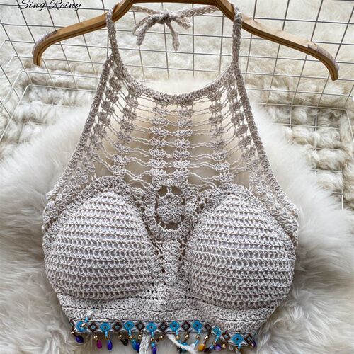 SINGREINY Women Summer Knitted Sets Halter Short Tops+ Wide
