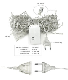 5M Christmas Garland LED Curtain Icicle String Lights