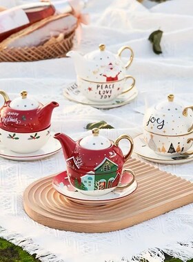 1pc, lovely Christmas suit, coffee cups and saucers, porcela