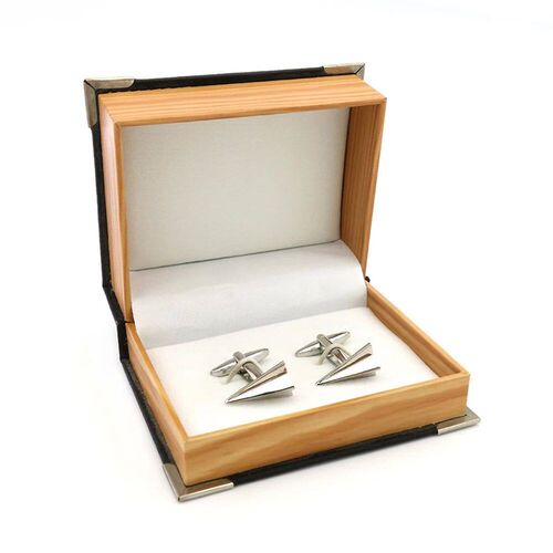 Mens Paper Plane Cuff Links Copper Material Silver Color