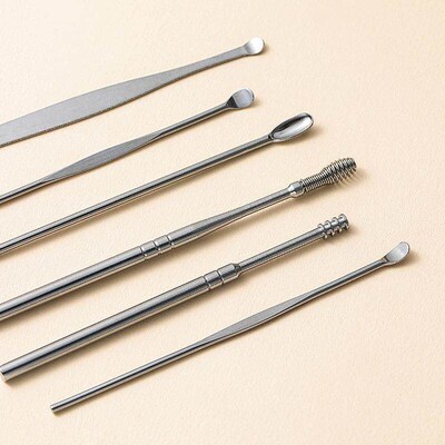 Factory wholesale stainless steel ear pick 6-piece portable