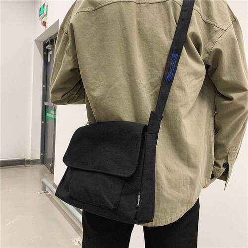 Canvas Bag Mens Ins Canvas Unisex Large Allmatch Crossbody