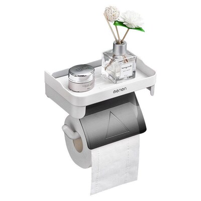 Toilet tissue box roll paper holder without punching holes