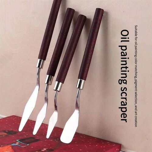 7Pcs Art Spatula Soft Paint Oil Painting Wooden Handle Palet