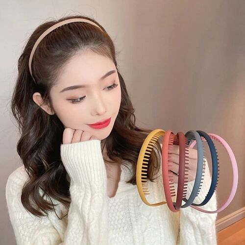 Fashion Solid Color Plastic Hairbands For Women Toothed Wave