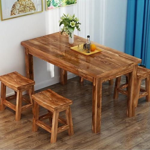 实木饭店快餐桌椅面馆烧烤小吃店大排挡食堂餐馆碳化桌椅人