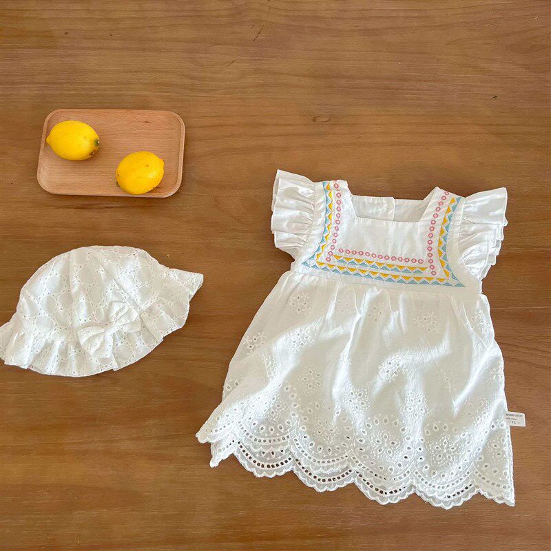 Girls Embroidered Dress Summer Cotton Baby Girl Baby Girl Fl