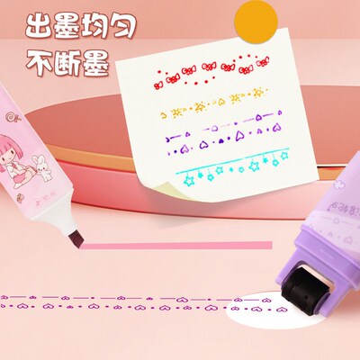 Double headed multi-color highlighter pen student box