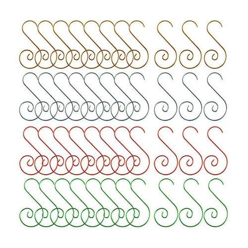 20Pcs S Shaped Metal Hook Xmas Tree Hook Hanging Pendants Ch