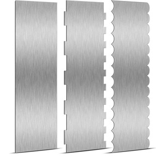 1pcs Stainless Steel Cake Scraper Double Sided Patterned Edg