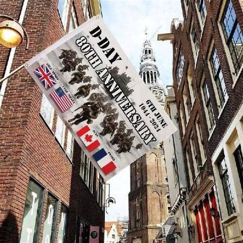 80th Anniversary D-Day Flag 5FTx3FT Indoor Flag Garden Flag
