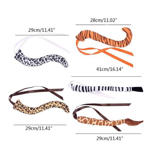 Halloween Animal Costume Tiger Giraffe Ears Hair Hoop Tail