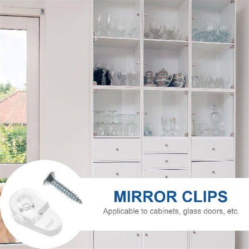 20 Pcs Mirror Clip with Screw and Anchor Window Sheers - 实物图