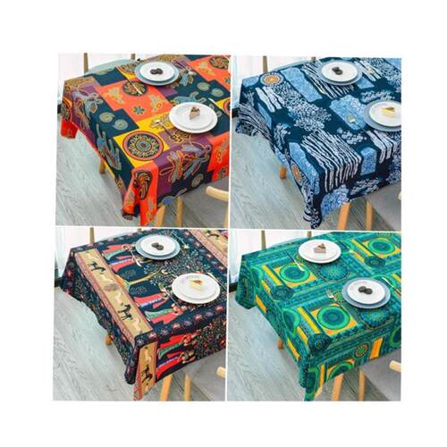 餐桌布 Tablecloth printed cotton linen table cloth rectangle
