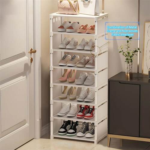 1pc 6/8 Layers Shoe Organizer, Space-saving Metal Frame & Fa