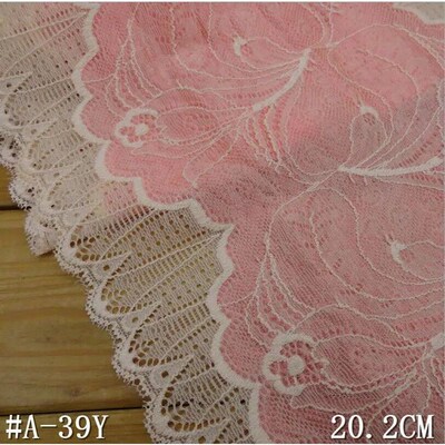 Wholesale 10 meters 20cm Width Pink with Apricot Elastic Lac