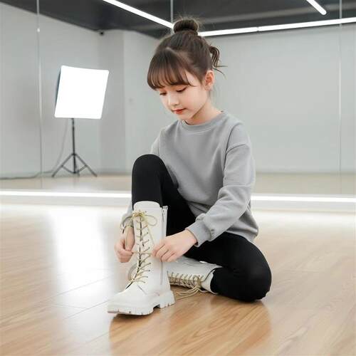 Girls Fashion Long Boots Simple Solid Color Soft Bottom Best