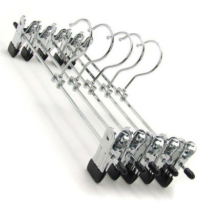 10PCS Metal Pants Skirt Hangers Trouser Stand Holder With 2