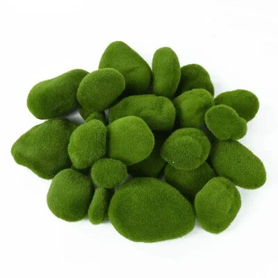 10Pcs Simulation Moss Stone Artificial Moss Rocks Ball Fake