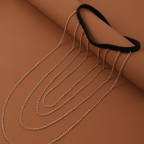 Fashion Simple Boho Gold Color Metal Multilayer Leg Chain Fo