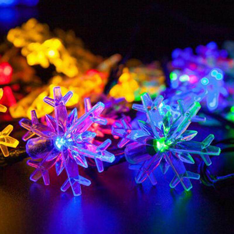 2023 New 20 LED 4.9m Snowflake Solar String Lights Fairy